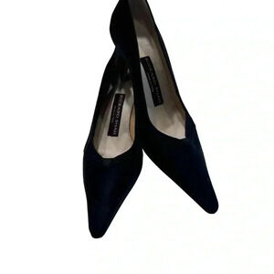 Rickard Shah women’s Black Satin Heels Shoes Size EU 37.5 US 7-7.5